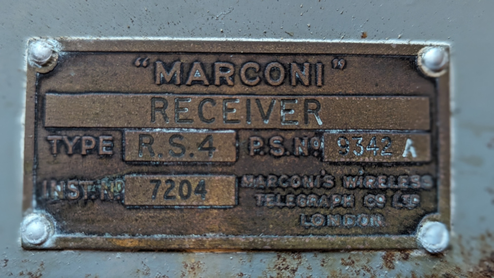 The Marconi RS-4 model label